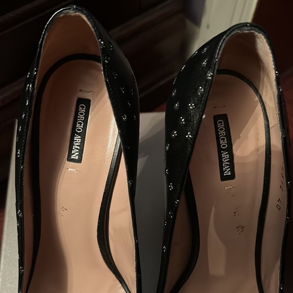 GIORGIO ARMANI BLACK AND SILVER PUMPS - Picture 2 of 4